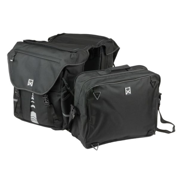 Willex Alforjas de bicicleta con bolsa superior XL 1200 65 L negro 13411 - Imagen 2