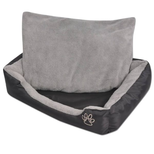 Cama para Perros con Cojín Acolchado Talla XL Negro