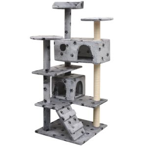 Rascador para gatos con rascador de sisal 125 cm gris