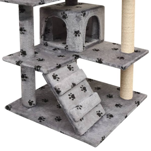 Rascador para gatos con rascador de sisal 125 cm gris - Imagen 3