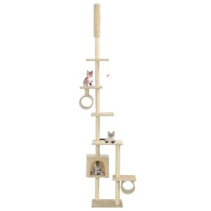 Rascador para gatos con rascador de sisal 260 cm beige