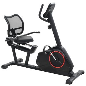 Bicicleta estática magnética reclinada con medición de pulso