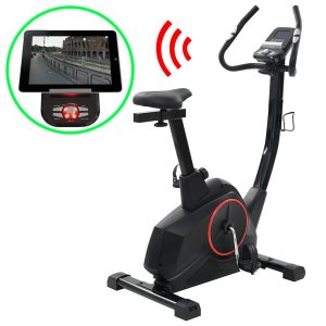 Bicicleta estática magnética con medición de pulso programable.