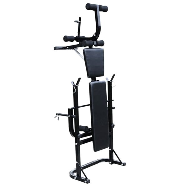 Banco de musculación con soporte de pesas + barras y mancuernas 60,5kg - Imagen 3