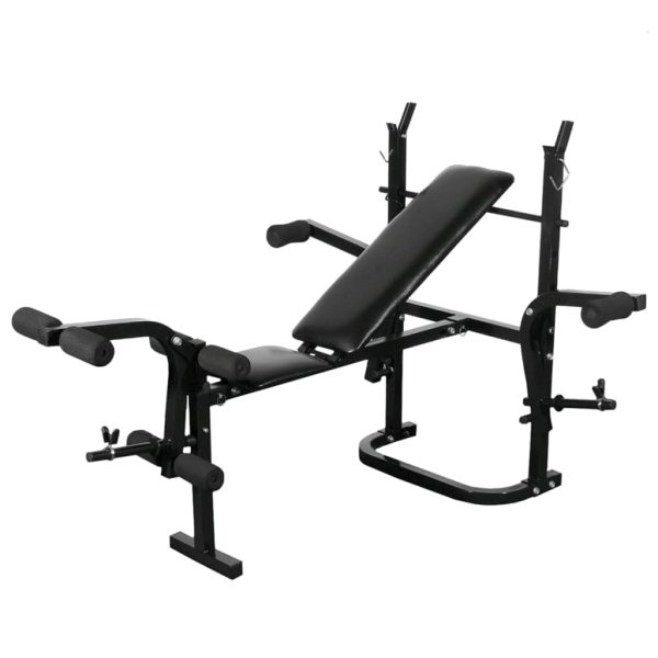 Banco de musculación con soporte de pesas + barras y mancuernas 30,5kg - Imagen 2