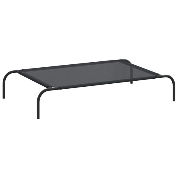Cama elevada para perros Negro L Textileno