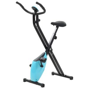 Bicicleta X estática magnética con medición de pulso negra y azul