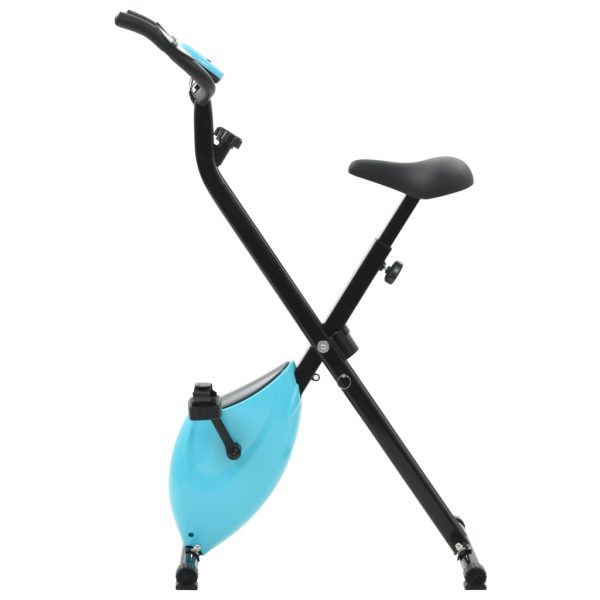 Bicicleta X estática magnética con medición de pulso negra y azul - Imagen 2