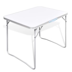 Mesa de camping, plegable, con estructura metálica, 80 x 60 cm