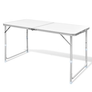 Mesa plegable, para camping, regulable en altura, en aluminio