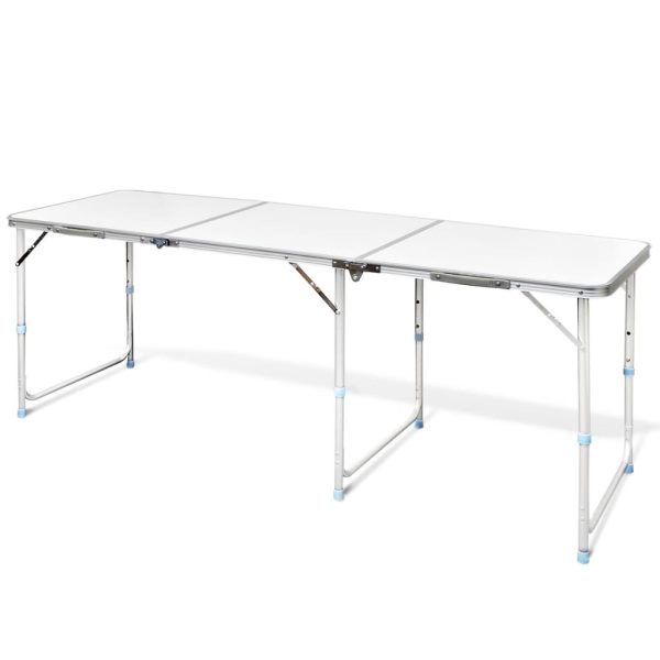 Mesa de Camping Plegable y Regulable de Aluminio 180 x 60 cm