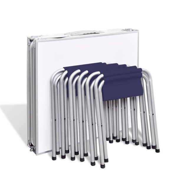 Conj. Mesa de camping plegable con 6 asientos regulables en altura. 180x60cm - Imagen 3