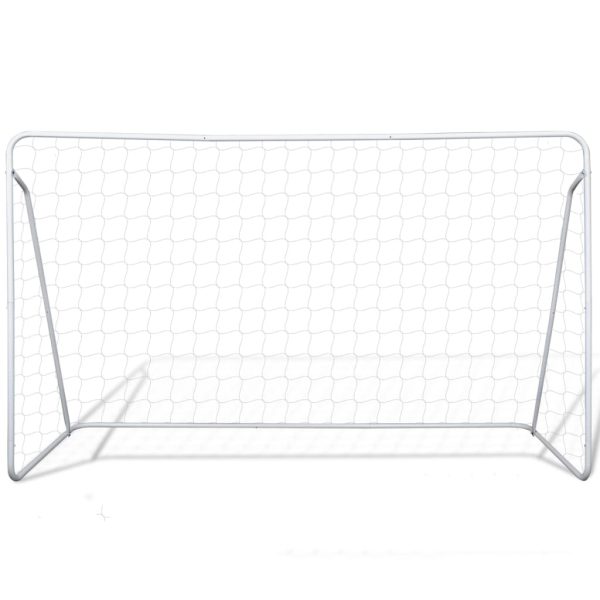Porterías de fútbol con redes 2 piezas acero 240x90x150 cm - Imagen 3