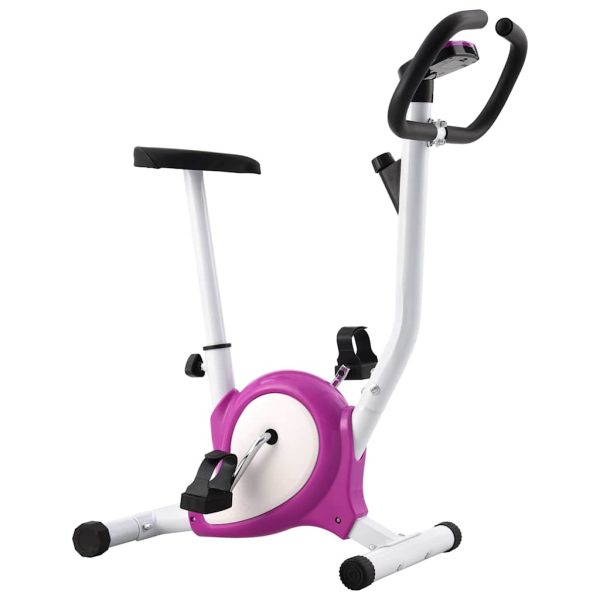Bicicleta estática con resistencia de correa morada. - Imagen 3