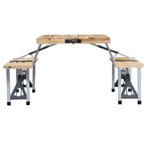 Mesa de camping plegable con 4 plazas acero y aluminio. - Imagen 2