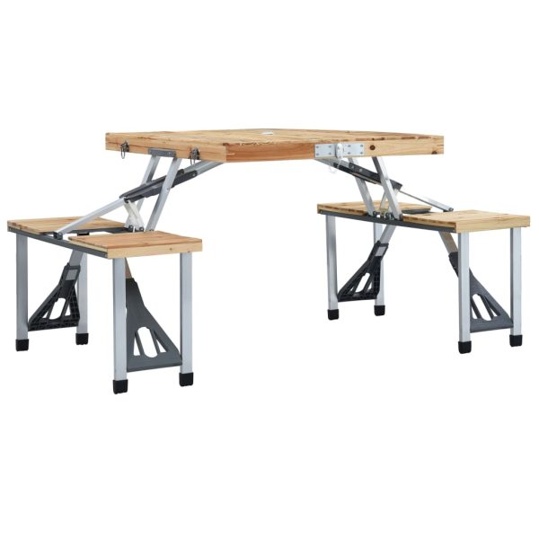 Mesa de camping plegable con 4 plazas acero y aluminio. - Imagen 3