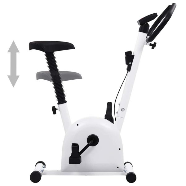 Bicicleta estática con resistencia de cinturón blanco. - Imagen 2