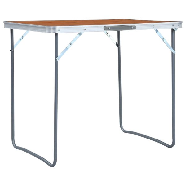 Mesa de camping plegable con estructura metálica 80x60 cm - Imagen 3