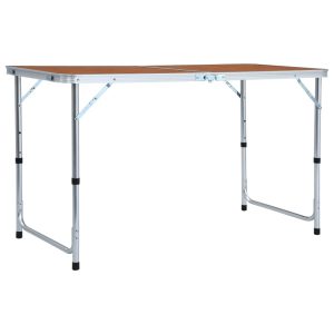 Mesa de camping plegable 120x60 cm aluminio
