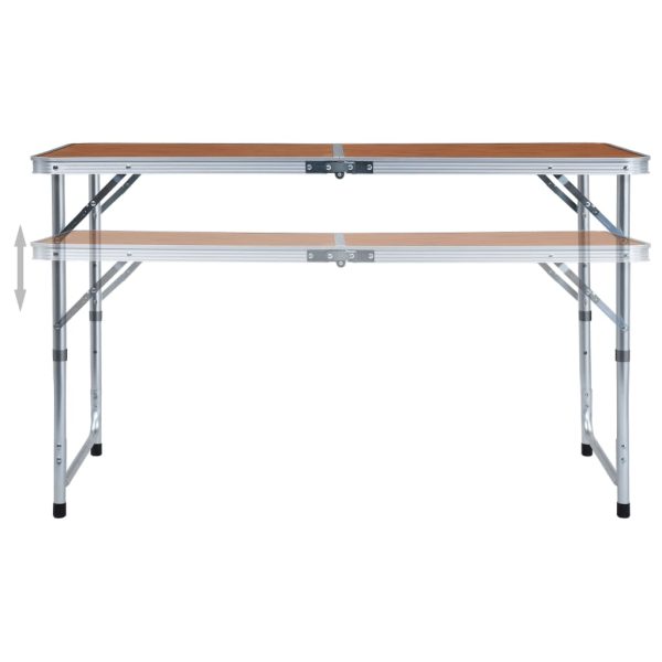 Mesa de camping plegable 120x60 cm aluminio - Imagen 2