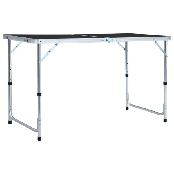 Mesa de camping plegable 120x60 cm aluminio gris