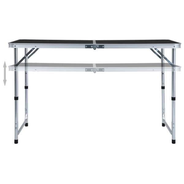 Mesa de camping plegable 120x60 cm aluminio gris - Imagen 2