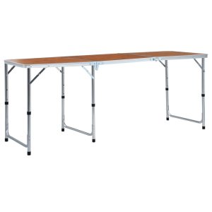 Mesa de camping plegable 180x60 cm aluminio