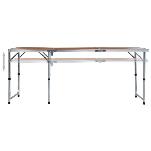 Mesa de camping plegable 180x60 cm aluminio - Imagen 2