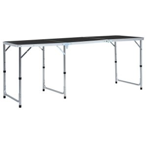 Mesa de camping plegable 180x60 cm aluminio gris