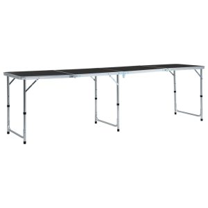 Mesa de camping plegable 240x60 cm aluminio gris