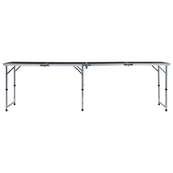 Mesa de camping plegable 240x60 cm aluminio gris - Imagen 3