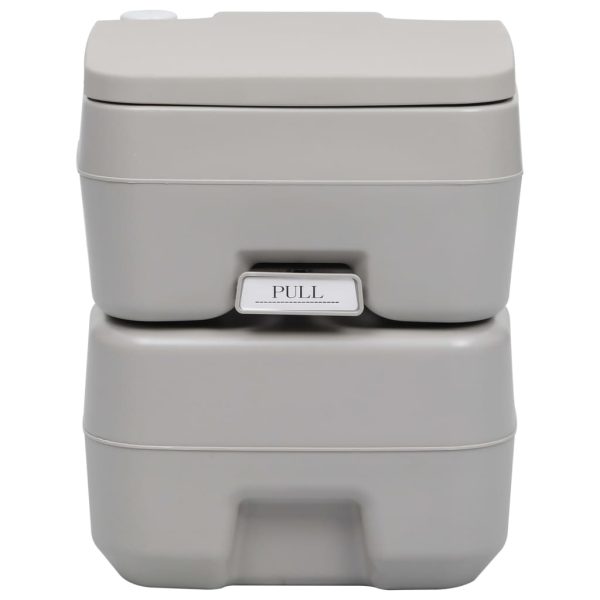 WC portátil para camping 20+10 L gris - Imagen 2