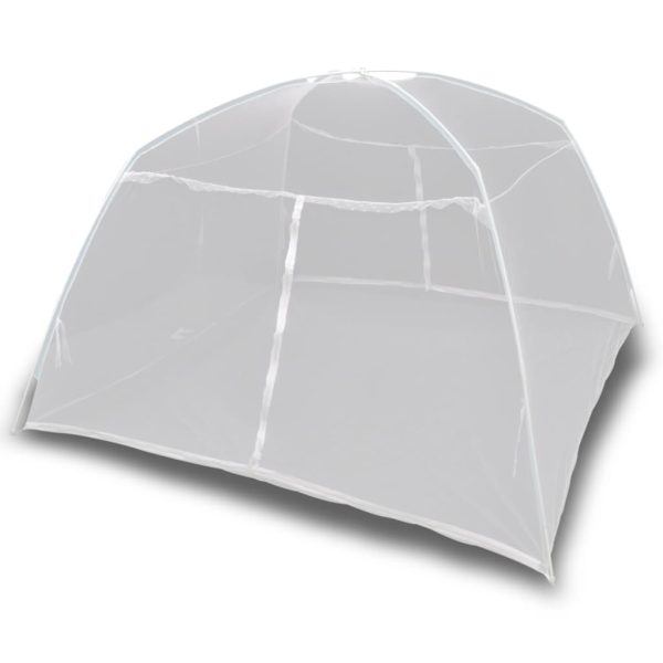 Tienda de campaña 200x150x145 cm fibra de vidrio blanca