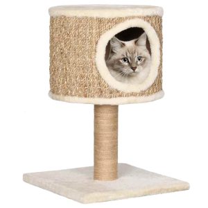 Rascador para gatos con nido y rascador 52 cm de hierba marina