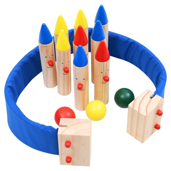 Juego de bolos de pino macizo multicolor - Imagen 2