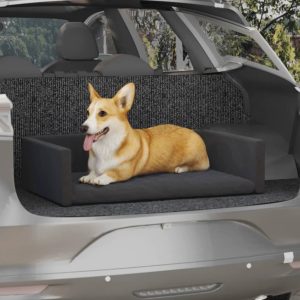 Cama/nido para maletero de coche 70x45 cm negro aspecto lino