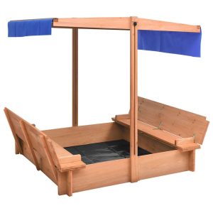 Arenero con techo 112x112x112 cm madera de abeto