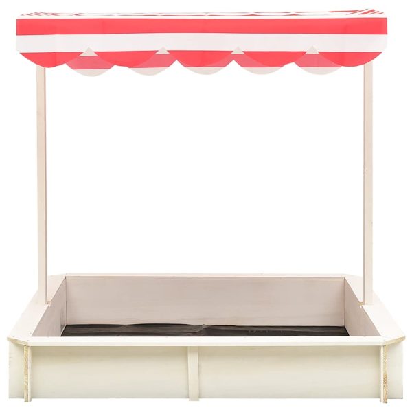 Caja de arena con techo de abeto ajustable UV50 blanco/rojo - Imagen 2