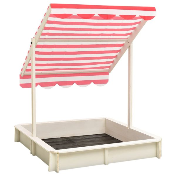 Caja de arena con techo de abeto ajustable UV50 blanco/rojo - Imagen 3