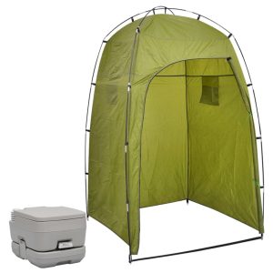 WC portátil para camping con tienda de campaña 10+10 L