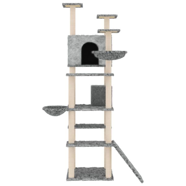 Rascador para gatos con rascador de sisal 191 cm gris claro - Imagen 3