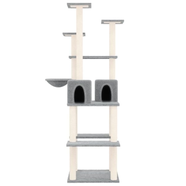 Rascador para gatos con rascador de sisal 167 cm gris claro - Imagen 3