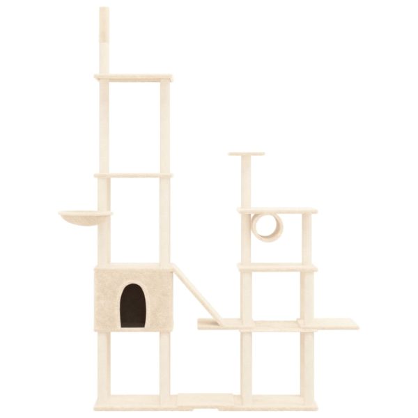 Rascador para gatos con postes rascadores de sisal 279 cm color crema - Imagen 3