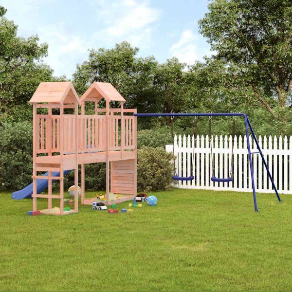 Juego de exterior de madera maciza de Douglas.