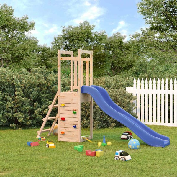 Juego de exterior de madera maciza de pino.