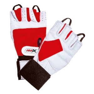 Guantes de muñeca rojo-blanco