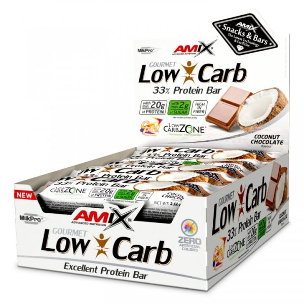 Barrita Proteica LOW-CARB 33% 15*60 g - Praliné de Turrón y Caramelo